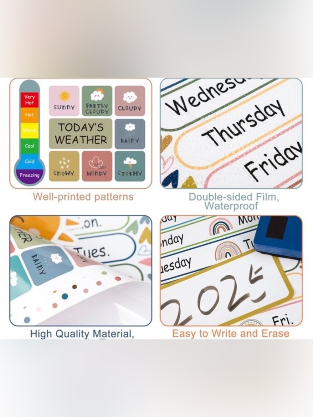 November Classroom Calendar Set - Rainbow Neutral Tones - Picture 3 of 4
